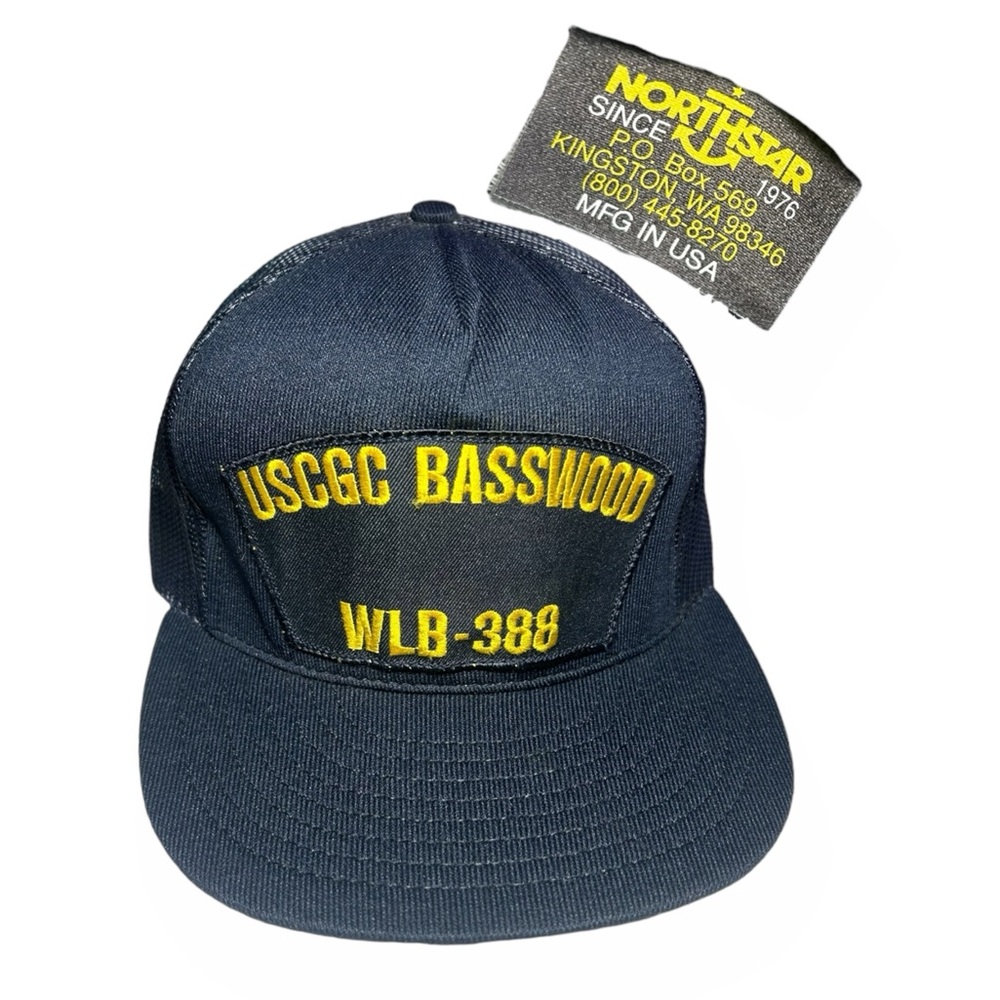 Vtg US Coast Guard Basswood WLB-388 SnapBack Hat